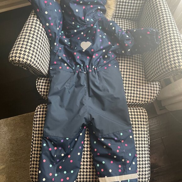 H&M Girls Navy PolkaDot One-Piece Snowsuit - Picture 6 of 7